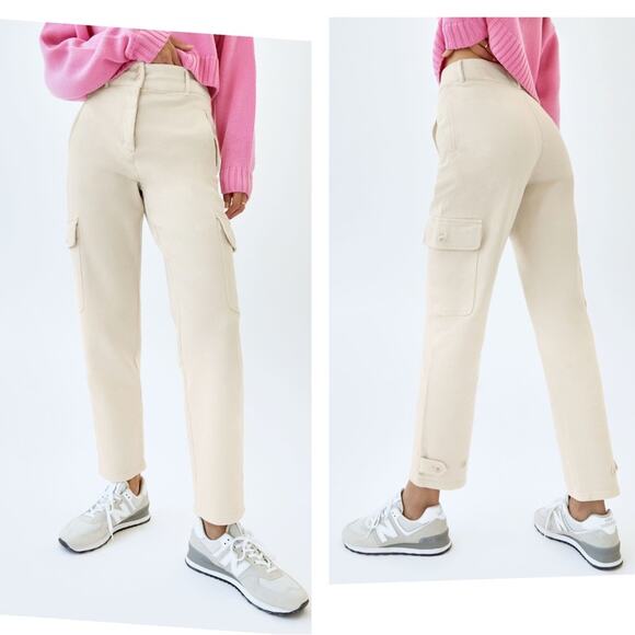 Wilfred Pants - Aritzia Wilfred Free Modern Cargo Pants Off White Button Fly Women’s Size 2